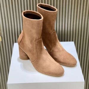 Stuart Weitzman - Margot 75 Stretch-suede Sock Boots, Size 6
